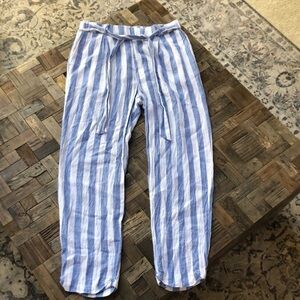 C’isa Striped Linen Cropped Pants
